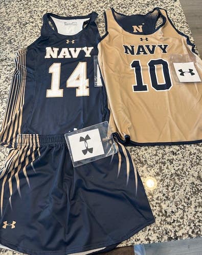 Under Armour Navy game lacrosse uniform womens & practice jersey NEW Naval academy M medium