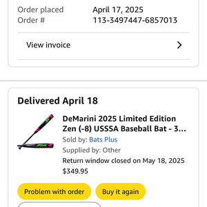 **Limited Edition ** 2025 DeMarini CF Zen Composite USSSA Certified Bat (-8) 23 oz 31" (Used)