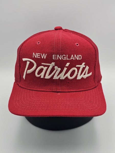 Vintage New England Patriots Sports Specialties Script Hat Wool Mesh Snapback