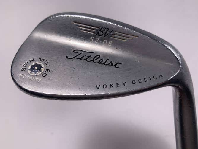Titleist Vokey Spin Milled SM4 Chrome Gap Wedge GW 52* 8 Bounce Wedge RH