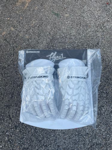 Brand New All White StringKing Flyer 1 Lacrosse Gloves Large (New)