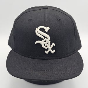 Chicago White Sox New Era MLB Authentic Black Y2k Fitted Sports Hat Size 7 3/8