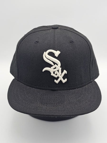 Chicago White Sox New Era MLB Authentic Black Y2k Fitted Sports Hat Size 7 3/8