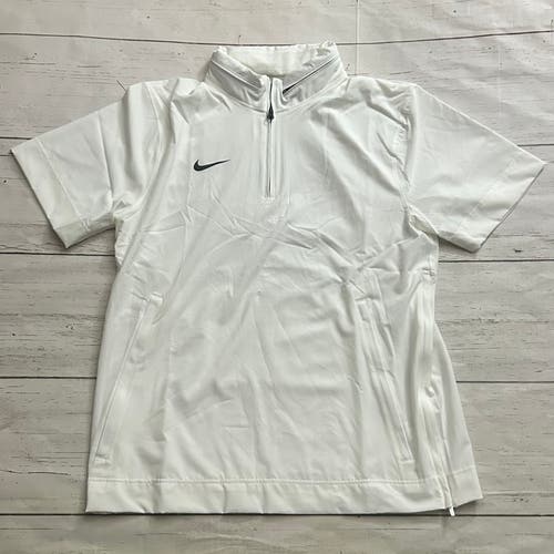 Nike Coaches Sideline 1/4 Zip Pullover Hoodie Jacket White Mens Large FJ9548-102