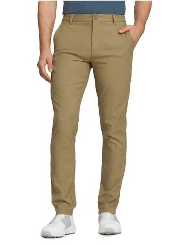PUMA Tailored Dealer Straight Fit Golf Pants 34/30 Color: Coconut Crush NEW