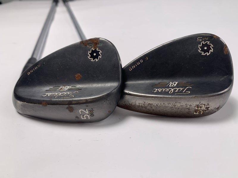 Titleist Vokey SM5 Raw Black Wedge Set 52* 8 | 56* 14 Wedge Steel Mens RH