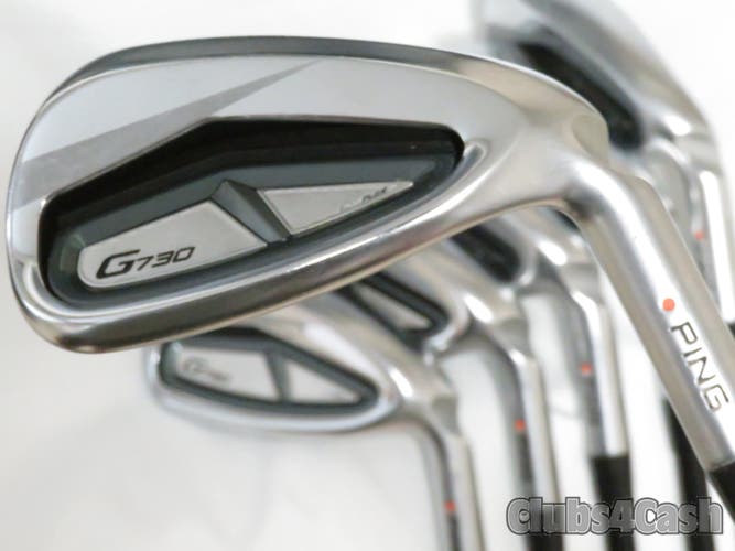 PING G730 Irons Orange Dot Mitsubishi MMT 85 Stiff Flex Power Specs 6-P+Uw