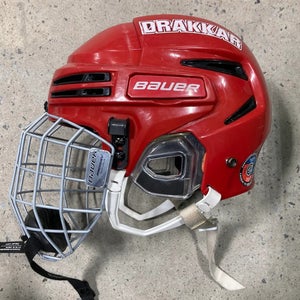 Red Medium Bauer Re-Akt 75 Helmet (Used)