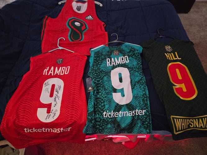PLL Whipsnakes jersey lot WITH AUTOGRAPHS!