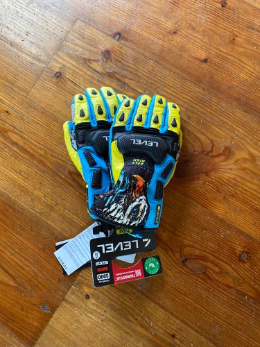 Yellow Medium Adult Unisex Level Racing Gloves (New)