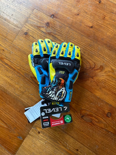 Yellow Medium Adult Unisex Level Racing Gloves (New)