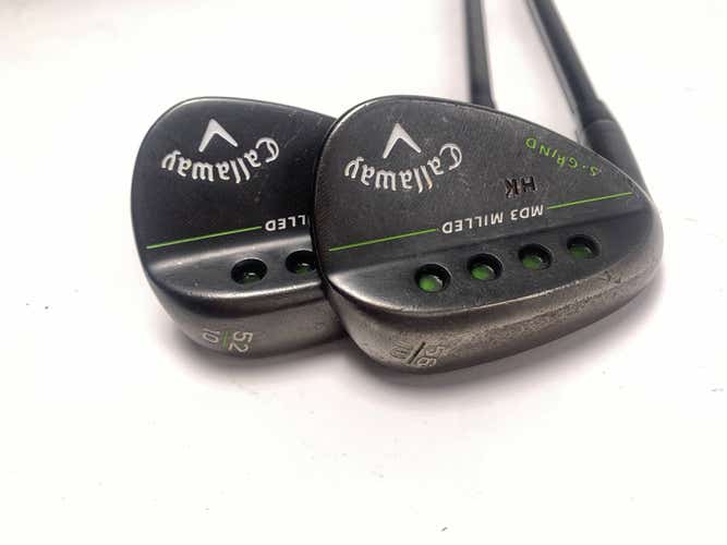 Callaway MD3 Milled Black S-Grind Wedge Set 52* 10 56* 10 Fujikura 95ST Mens LH