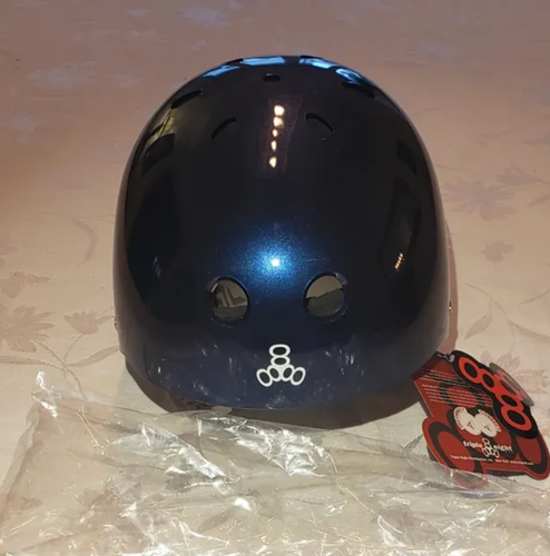 New TRIPLE 8 SWEAT SAVER Helmet-BLUE METALIC - SMALL