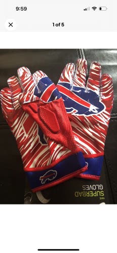 Nike Superbad 4.5 Adult XL Bills Receiver Gloves Brand New!