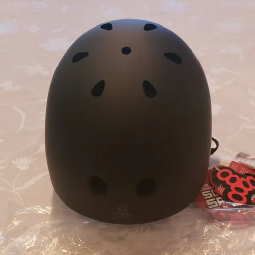 New TRIPLE 8 SWEAT SAVER Helmet-Black Rubber - Small