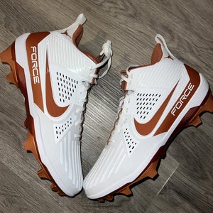 Men's  Size M 14.0 (W 15.0) Nike Mid Top Force Savage Pro 3 Texas Longhorns PE Molded Cleats (New)
