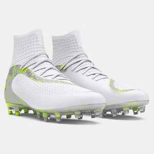New men's 11 Under Armour highlight 2 MC white/green 3028659-100 football/lacrosse cleats
