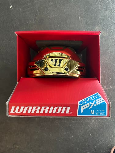 Warrior Covert PX2 Gold Chrome M Hockey Helmet
