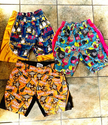 3 pair Flow Society  Lacrosse Shorts Youth Small