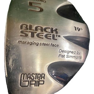 MasterGrip Black Steel 5 Wood 19* LH A300 Senior Graphite 42" New Arthritis Grip