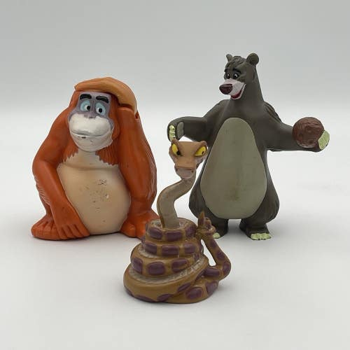 Vintage Disney's The Jungle Book Mini Figures Bundle Lot - Baloo King Louie Kaa