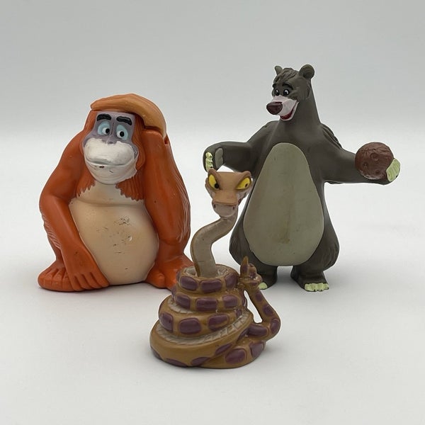 Vintage Disney's The Jungle Book Mini Figures Bundle Lot - Baloo King Louie Kaa