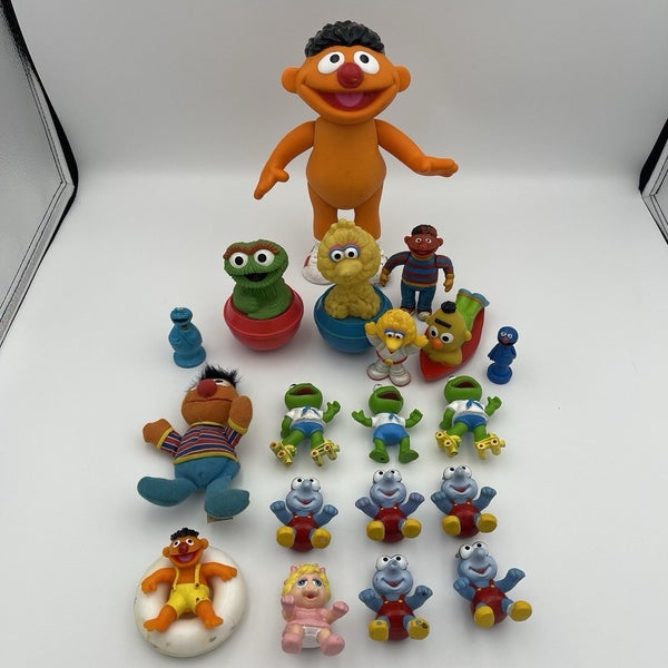 Vintage Sesame Street Figures Bundle Lot - Big Bird, Ernie, Bert, Kermit, Etc