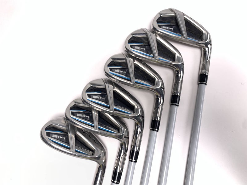 TaylorMade SIM MAX OS Iron Set 7-PW+AW+SW Aldila NV 45-L Ladies Graphite RH