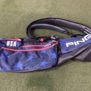 Ping Moonlite USA Carry Bag Blue 4-Way Divide Dual Strap Golf Bag NEW