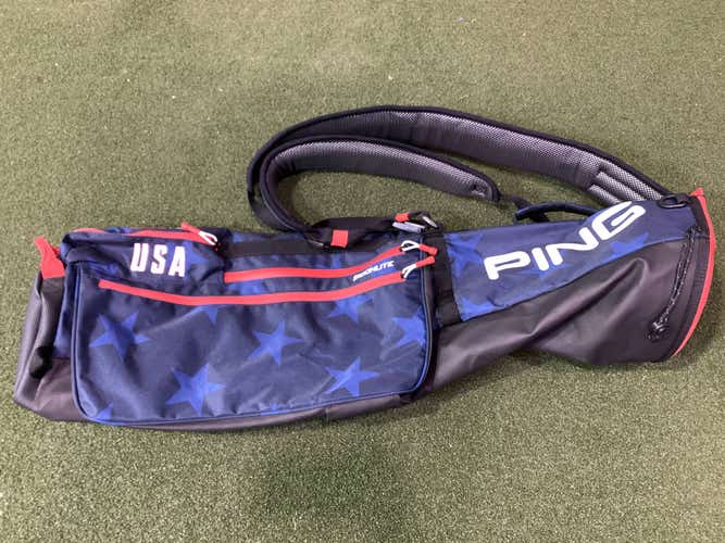 Ping Moonlite USA Carry Bag Blue 4-Way Divide Dual Strap Golf Bag NEW