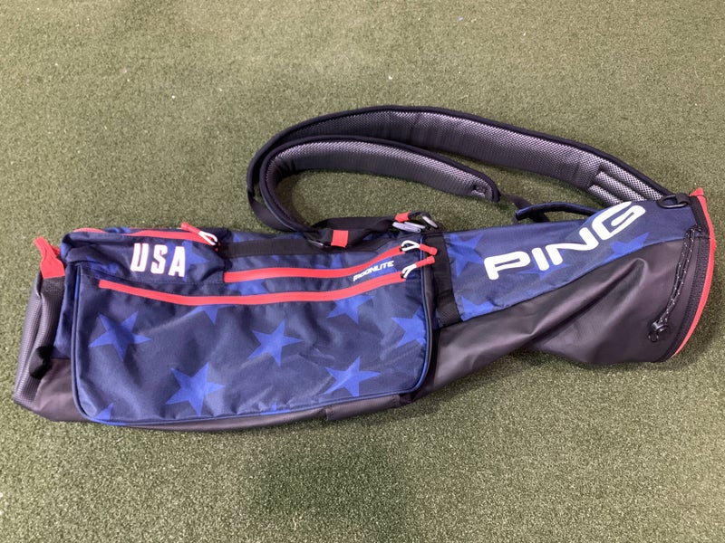 Ping Moonlite USA Carry Bag Blue 4-Way Divide Dual Strap Golf Bag NEW