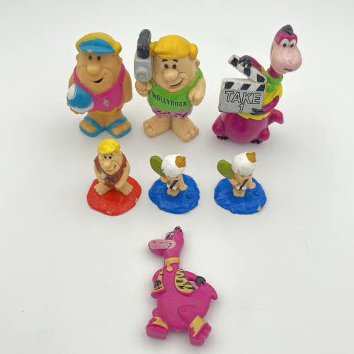 Vintage Flintstones Assorted Toy Figure Lot Bundle Of 7 - 80s/90s