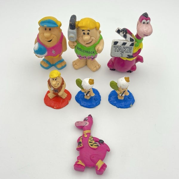 Vintage Flintstones Assorted Toy Figure Lot Bundle Of 7 - 80s/90s