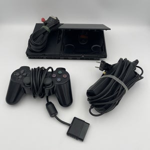 Sony PlayStation 2 Slim Charcoal Black Console SCPH-75001 - *Eject Button Stuck*