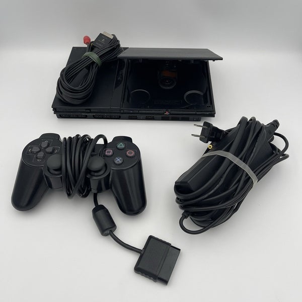 Sony PlayStation 2 Slim Charcoal Black Console SCPH-75001 - *Eject Button Stuck*