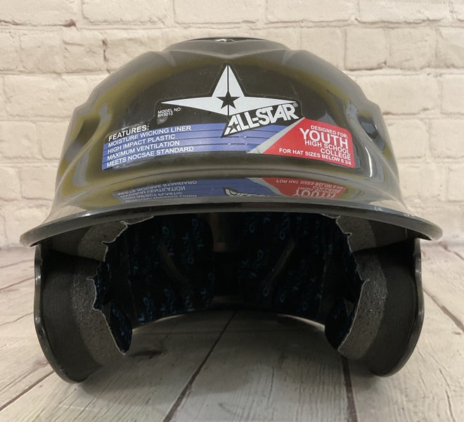 All-Star BH3010 Youth Moisture Wicking Baseball Helmet Gloss Black 5 7/8 - 6 3/4
