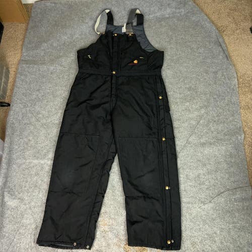Vintage Carhartt Overalls Mens 40x30 Black Insulated Quilt Lined Work Bib Snow