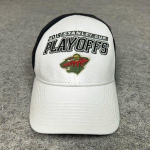 Minnesota Wild Hat Cap Strap Back White Black NHL Hockey Playoffs Reebok 2015