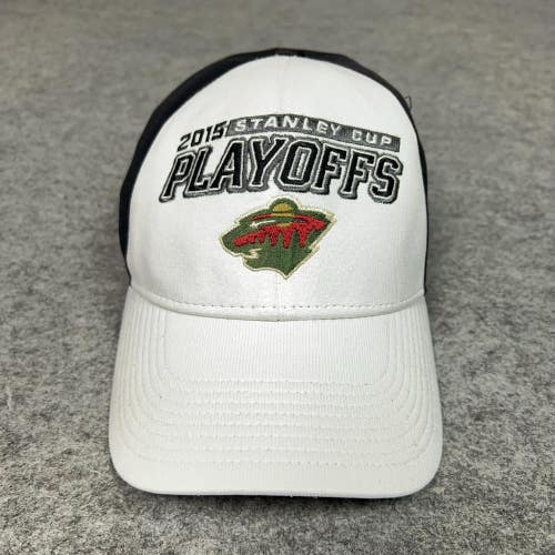 Minnesota Wild Hat Cap Strap Back White Black NHL Hockey Playoffs Reebok 2015