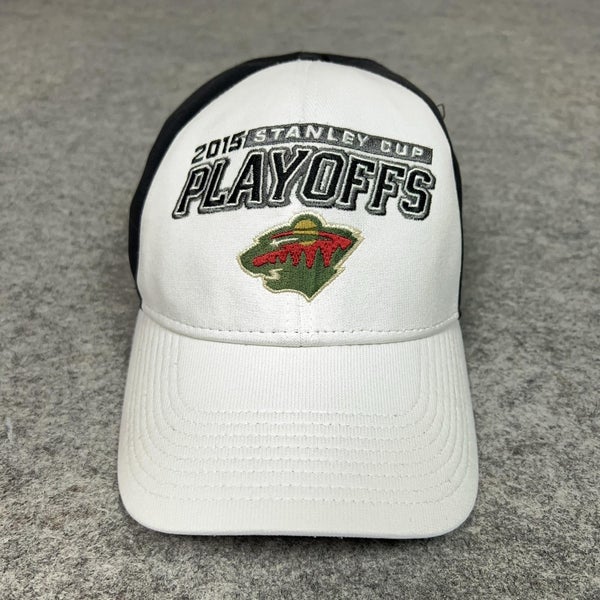 Minnesota Wild Hat Cap Strap Back White Black NHL Hockey Playoffs Reebok 2015