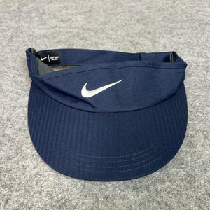 Nike Adjustable Visor Navy Blue WhiteGolf Dri-FIT Swoosh Logo Cap Hat Sports