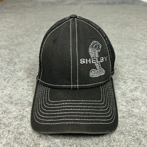 Shelby Hat Cap Flex Mens Small Black Mesh Trucker New Era Racing Car Casual Logo