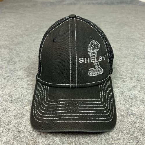 Shelby Hat Cap Flex Mens Small Black Mesh Trucker New Era Racing Car Casual Logo