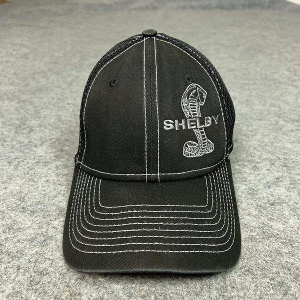 Shelby Hat Cap Flex Mens Small Black Mesh Trucker New Era Racing Car Casual Logo