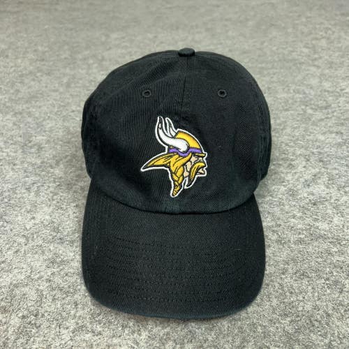 Minnesota Vikings Hat Cap Strap Back Black NFL Football Mens One Size 47 OSFA