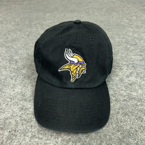 Minnesota Vikings Hat Cap Strap Back Black NFL Football Mens One Size 47 OSFA