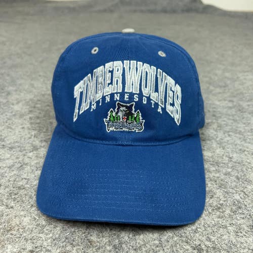 Vintage Minnesota Timberwolves Hat Cap Strap Back Blue NBA Basketball Mens 90s