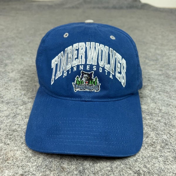 Vintage Minnesota Timberwolves Hat Cap Strap Back Blue NBA Basketball Mens 90s