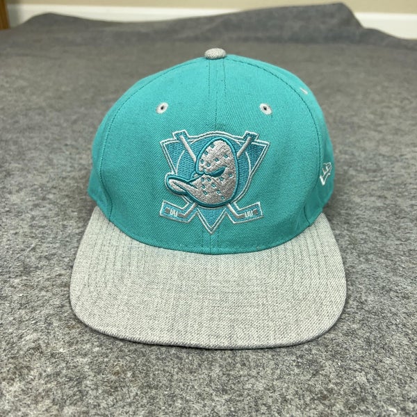 Anaheim Ducks Hat Cap Snap Back Teal Gray NHL Hockey Vintage Hockey New Era