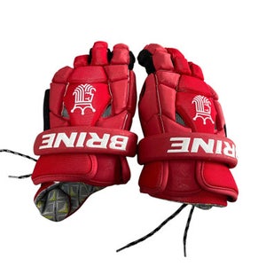 Used Brine HOCKEY GLOVES Senior Gloves Red 13" 11833-S000165265